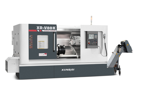 V80K Long Bed Lathe with Turret and Tailstock